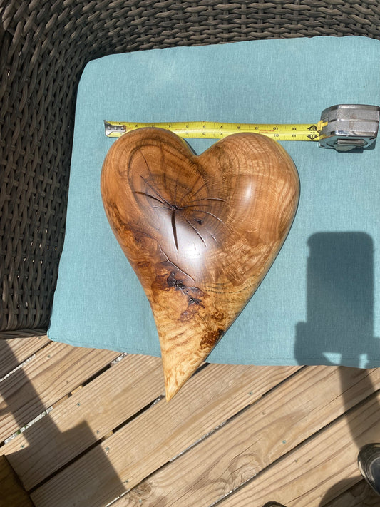 3D art Large Hand Carved Wooden Heart Wall Decor – 3D Rustic Wood Heart Sculpture – Anniversary / Wedding Gift – Handmade Natural Wood Art