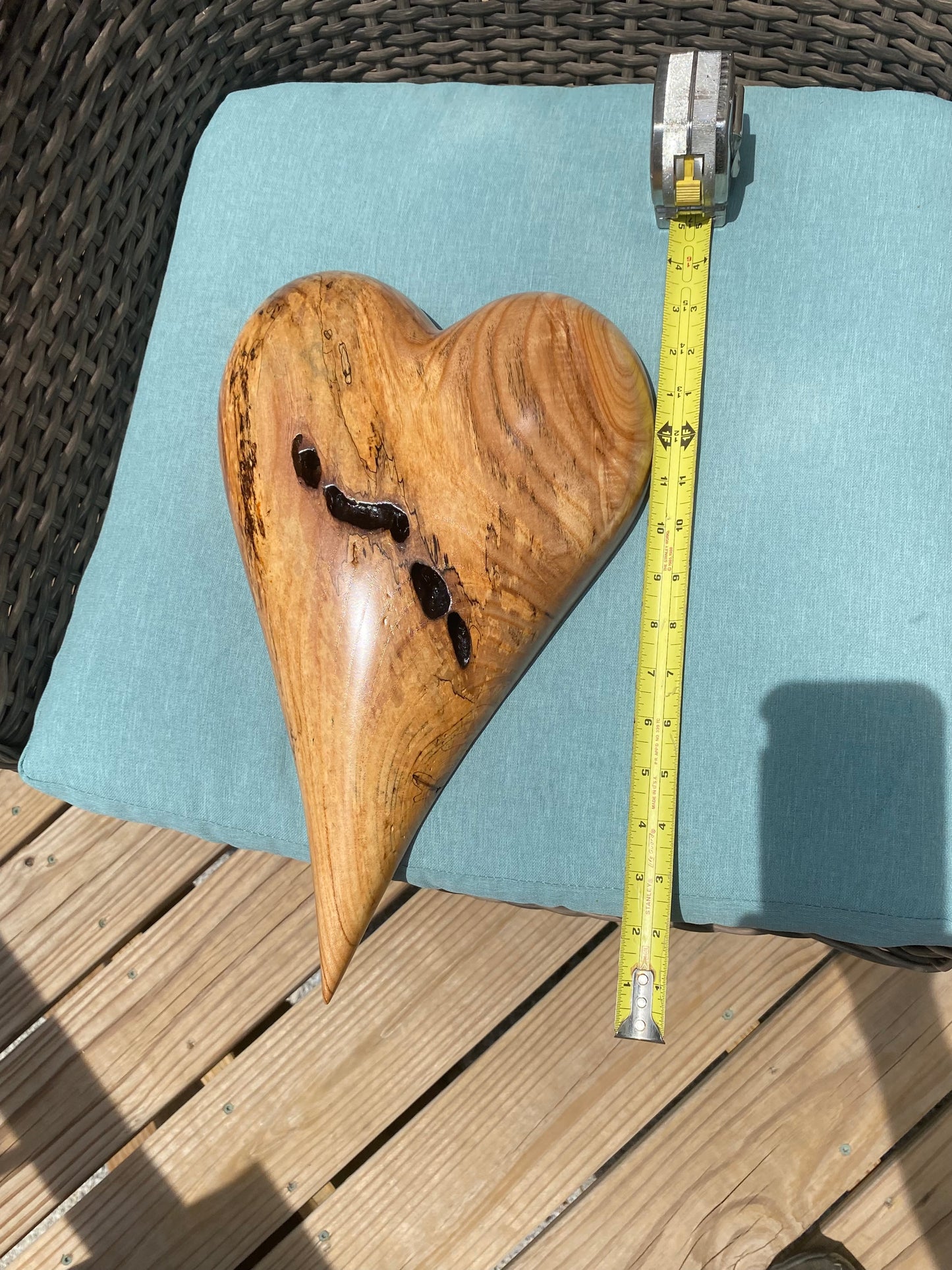 3D art Large heart Hand Carved Wooden Heart Wall Decor – 3D Rustic Wood Heart Sculpture – Anniversary / Wedding Gift – Handmade Natural Wood Art