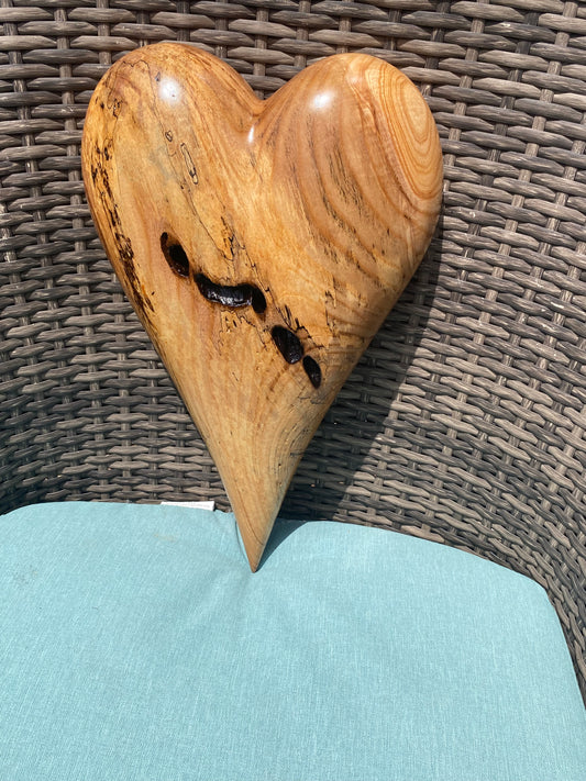 3D art Large heart Hand Carved Wooden Heart Wall Decor – 3D Rustic Wood Heart Sculpture – Anniversary / Wedding Gift – Handmade Natural Wood Art