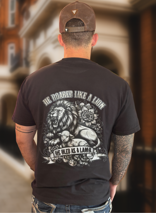 He Roared as a Lion He Bled like a lamb Comfort Colors T-Shirt