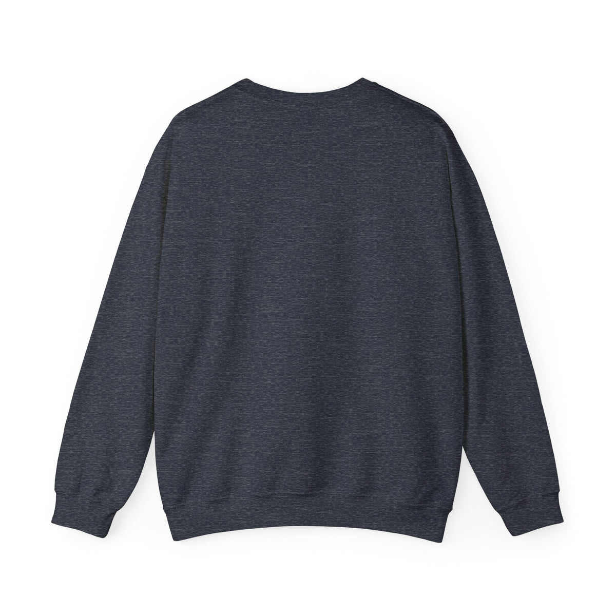 Crown N Thread Fear Not crewneck sweatshirt in dark heather grey cotton-poly blend, back view showing clean design.