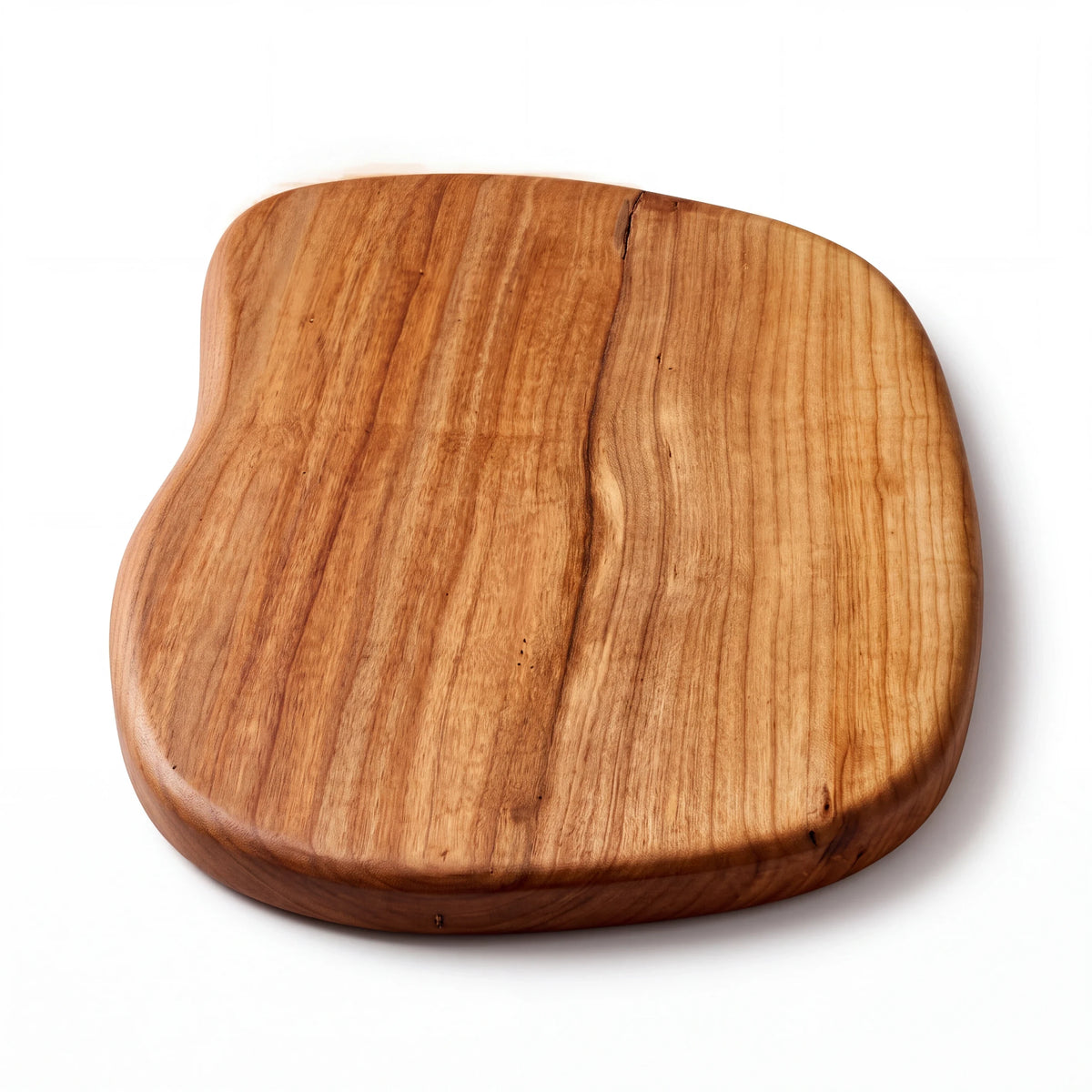 Crown N Thread handmade natural wood charcuterie board with unique organic shape and smooth lacquered finish