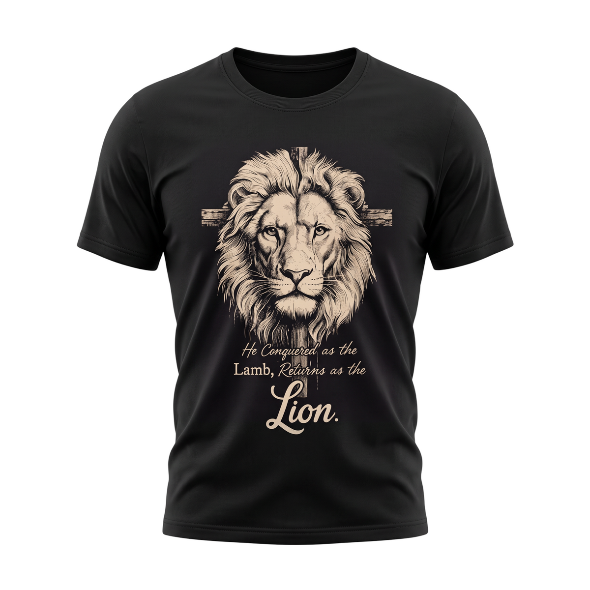 Lion of Judah T-Shirt — "He Came as the Lamb, Returns as the Lion" Christian Graphic Tee