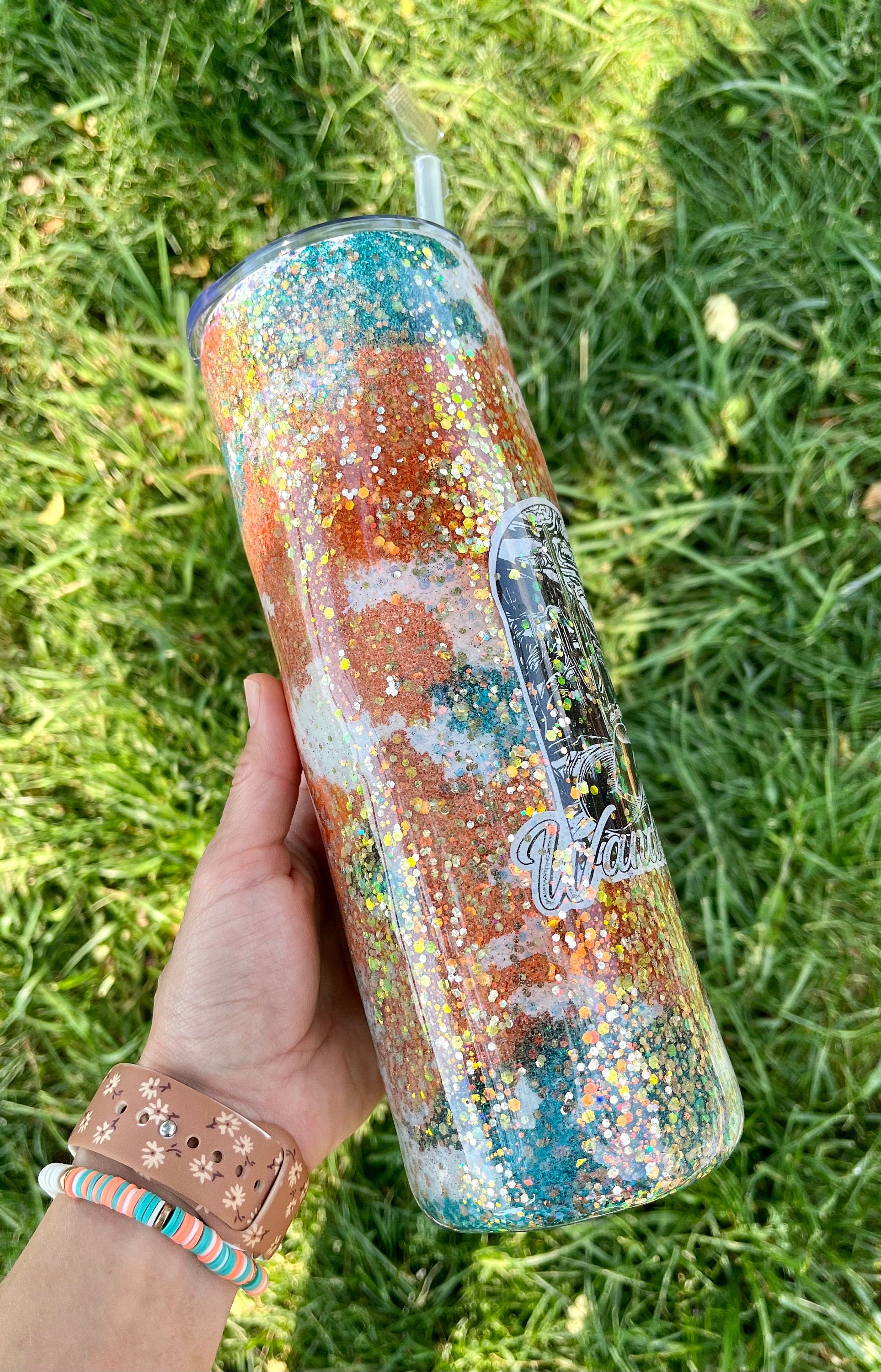 30 oz. Western Turquoise Cow Skinny Tumbler Glitter Cow Tumbler Glitter Drink Cup Cow Lover Cow Lover Cup Sunflowers Sunflower Cup