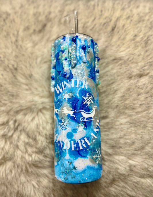 Winter wonderland rhinestones Tumbler Epoxy Tumbler Christmas Gifts Christmas Coffee Cup Coffee Gifts Christmas Decor Merry Christmas Tumbl