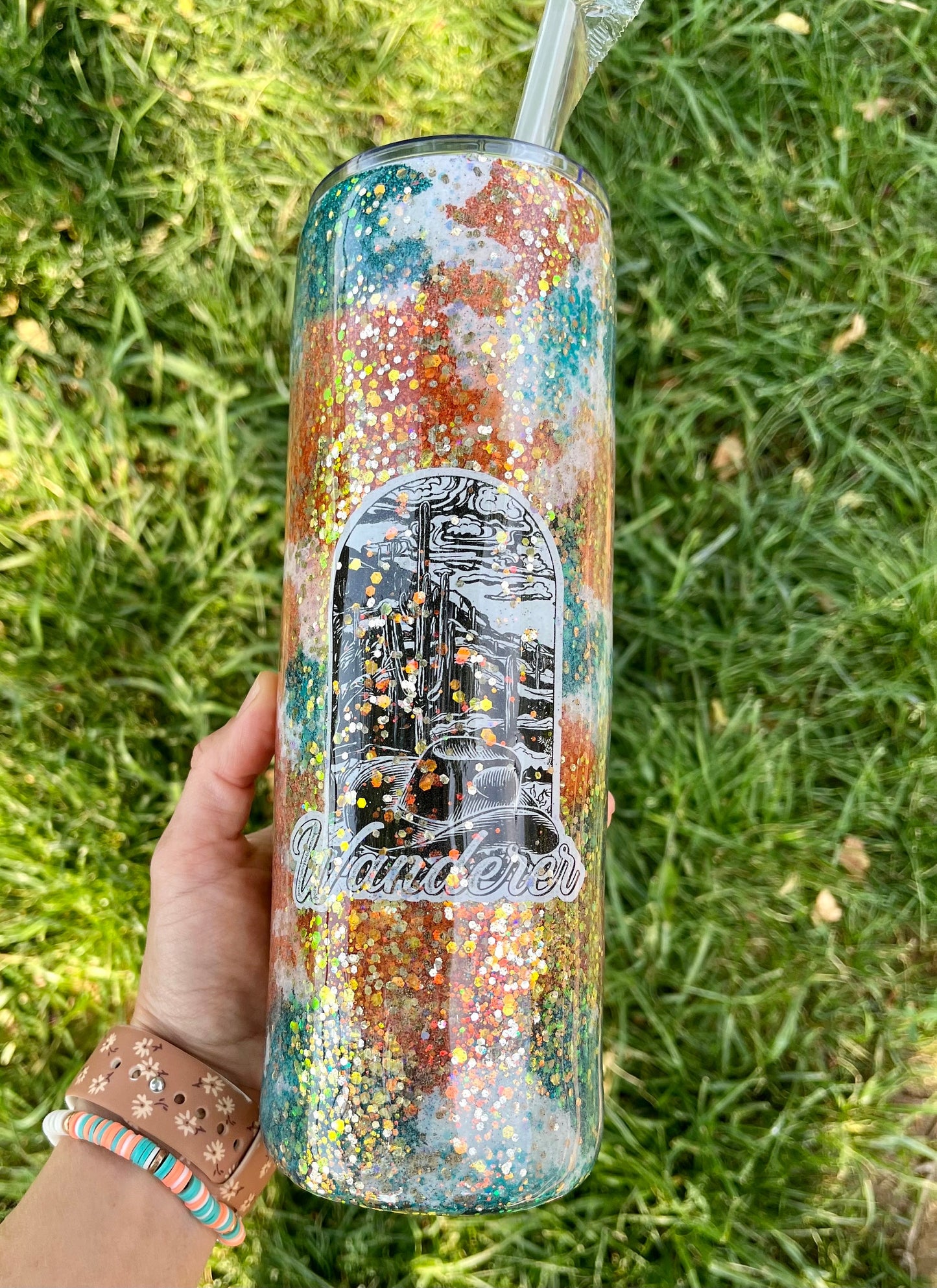 30 oz. Western Turquoise Cow Skinny Tumbler Glitter Cow Tumbler Glitter Drink Cup Cow Lover Cow Lover Cup Sunflowers Sunflower Cup