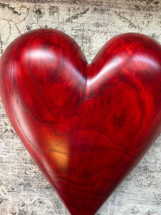Red Sculpted Wooden Heart Wooden Sculptures Sculpted Art Art Sculptures Anniversary Gift Wedding Gift House Warming Gift Birthday Gift