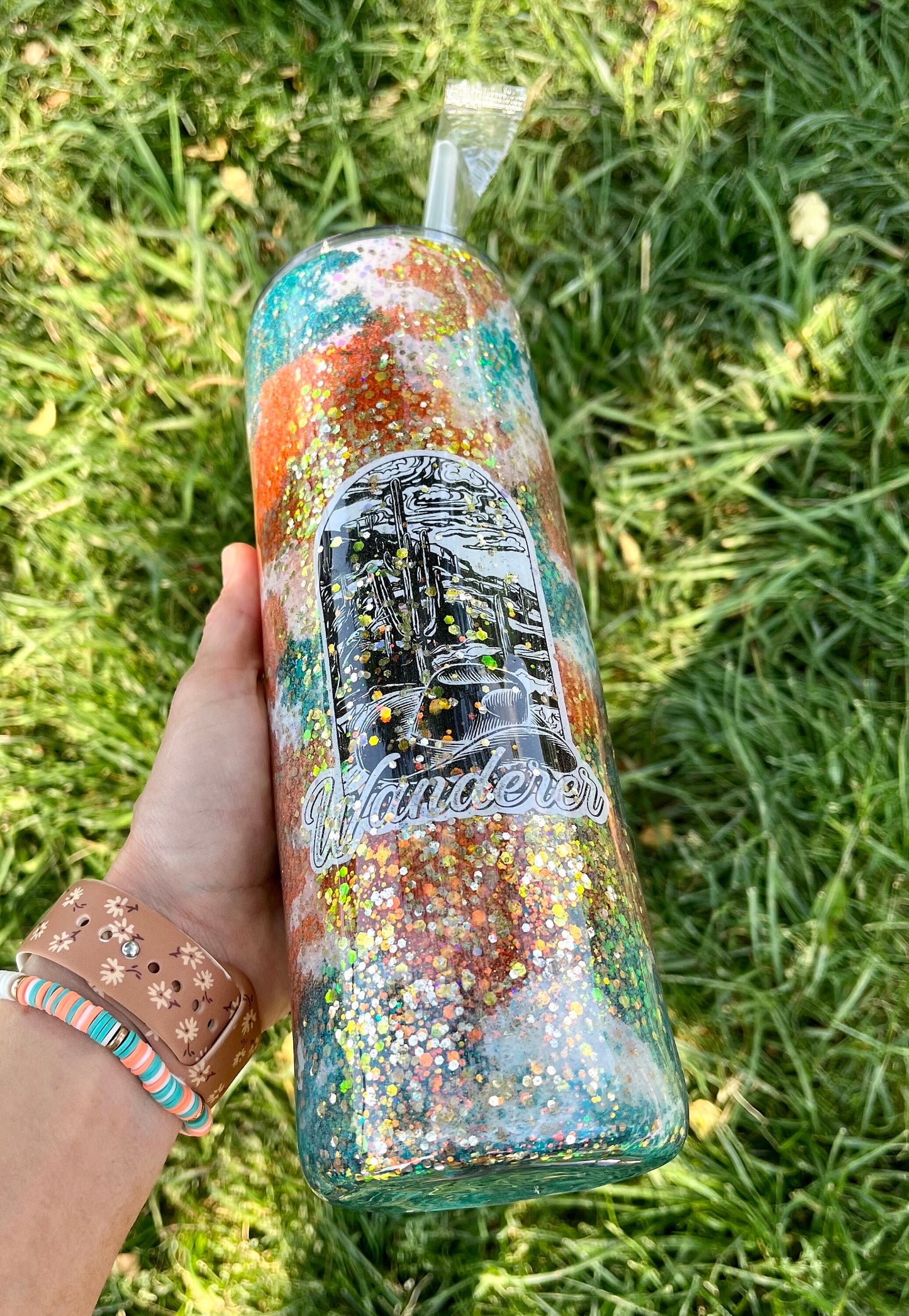 30 oz. Western Turquoise Cow Skinny Tumbler Glitter Cow Tumbler Glitter Drink Cup Cow Lover Cow Lover Cup Sunflowers Sunflower Cup