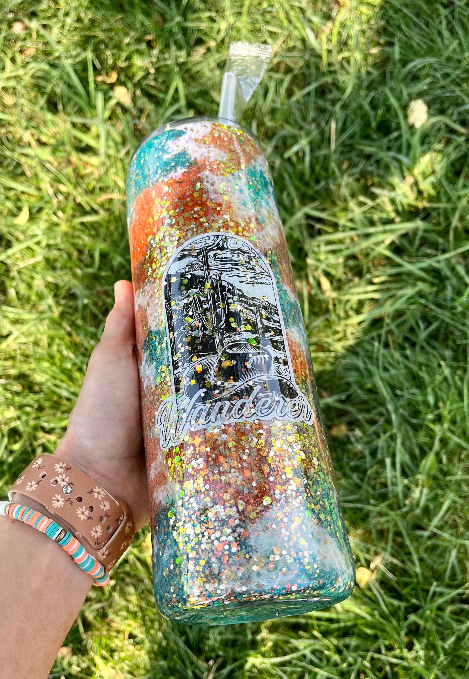 30 oz. Western Turquoise Cow Skinny Tumbler Glitter Cow Tumbler Glitter Drink Cup Cow Lover Cow Lover Cup Sunflowers Sunflower Cup