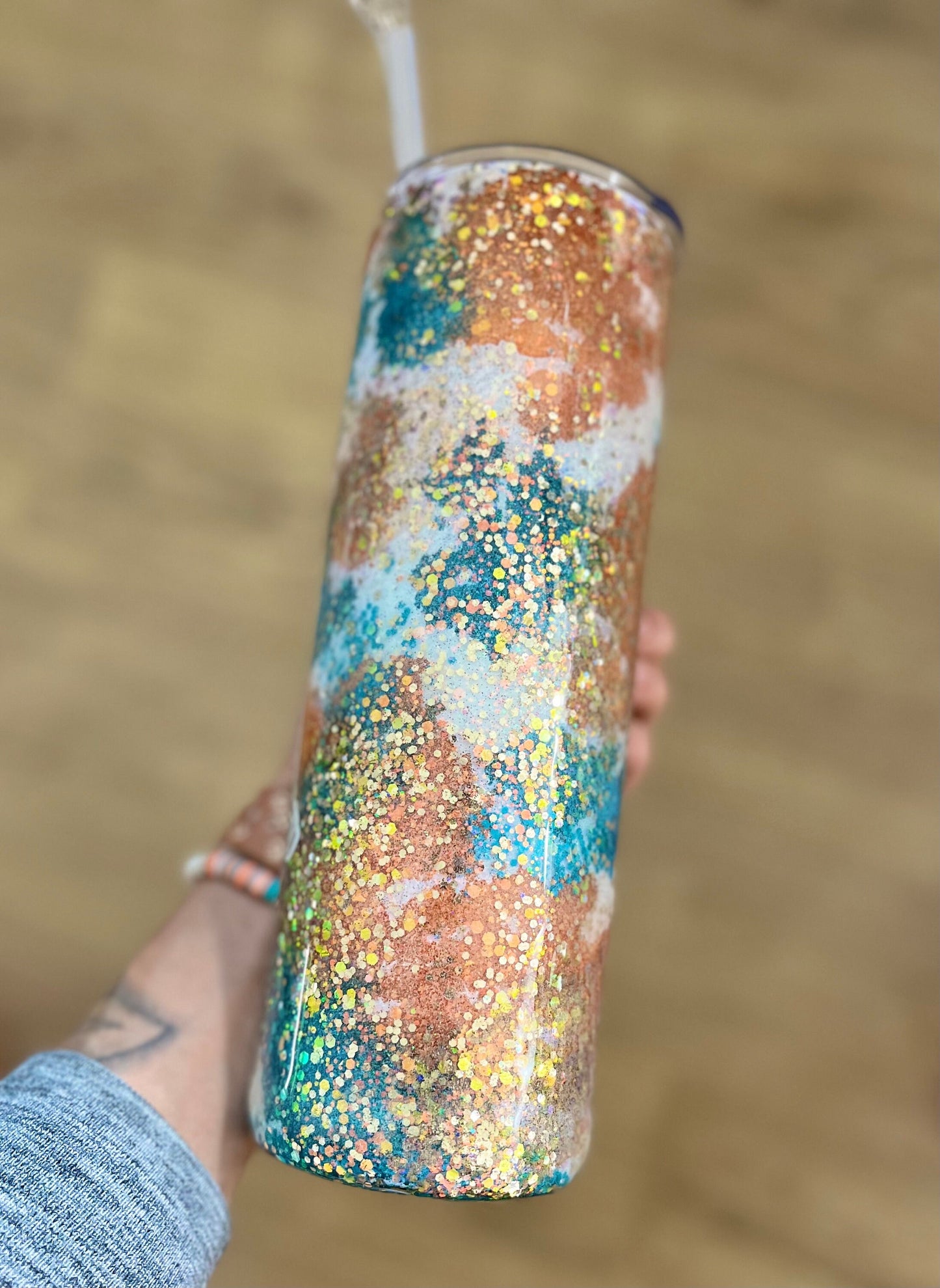 30 oz. Western Turquoise Cow Skinny Tumbler Glitter Cow Tumbler Glitter Drink Cup Cow Lover Cow Lover Cup Sunflowers Sunflower Cup