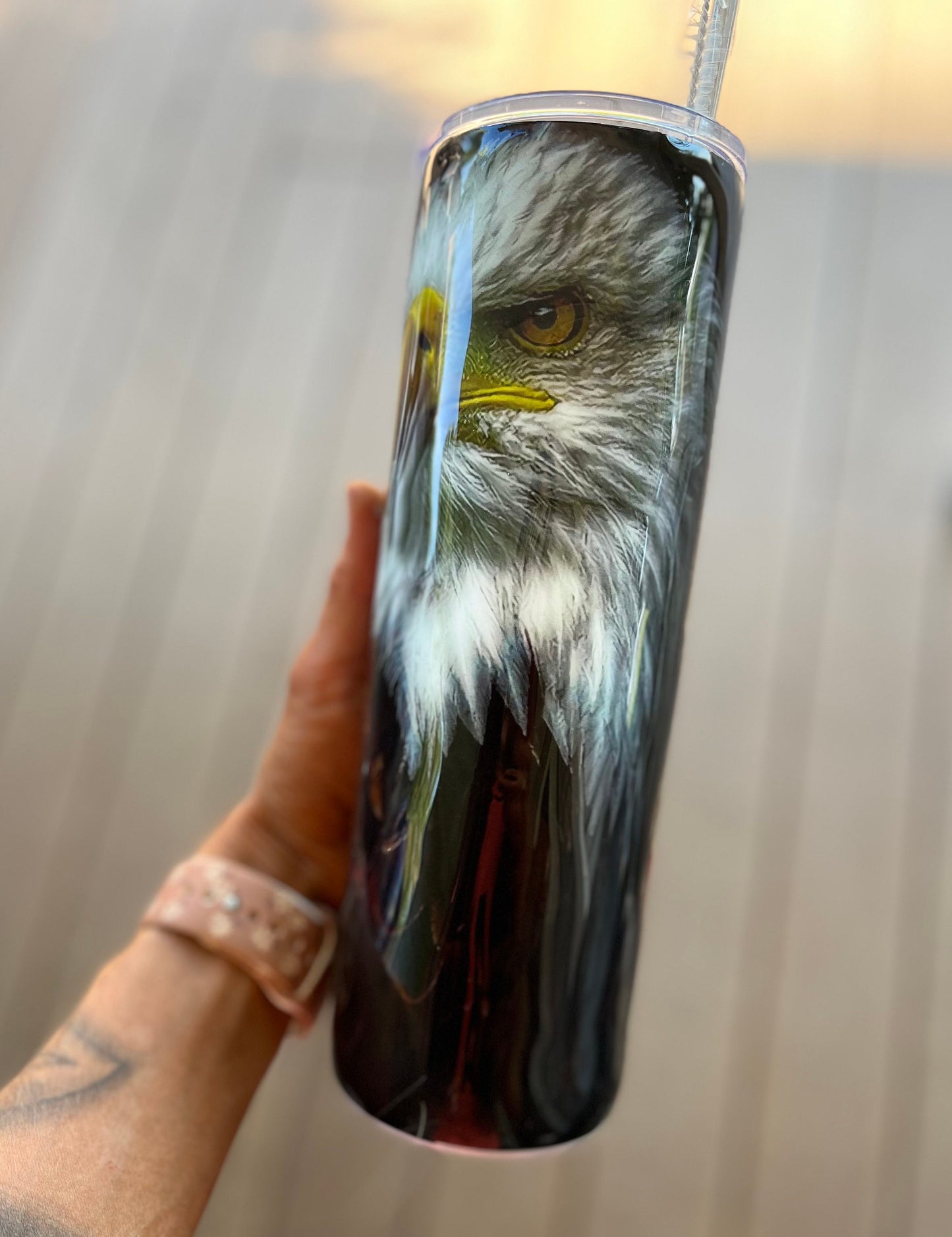 Eagle Tumbler American Flag and Eagle Tumble USA Tumbler Eagles Tumbler Handmade Tumbler Eagle Cup Epoxy Tumbler
