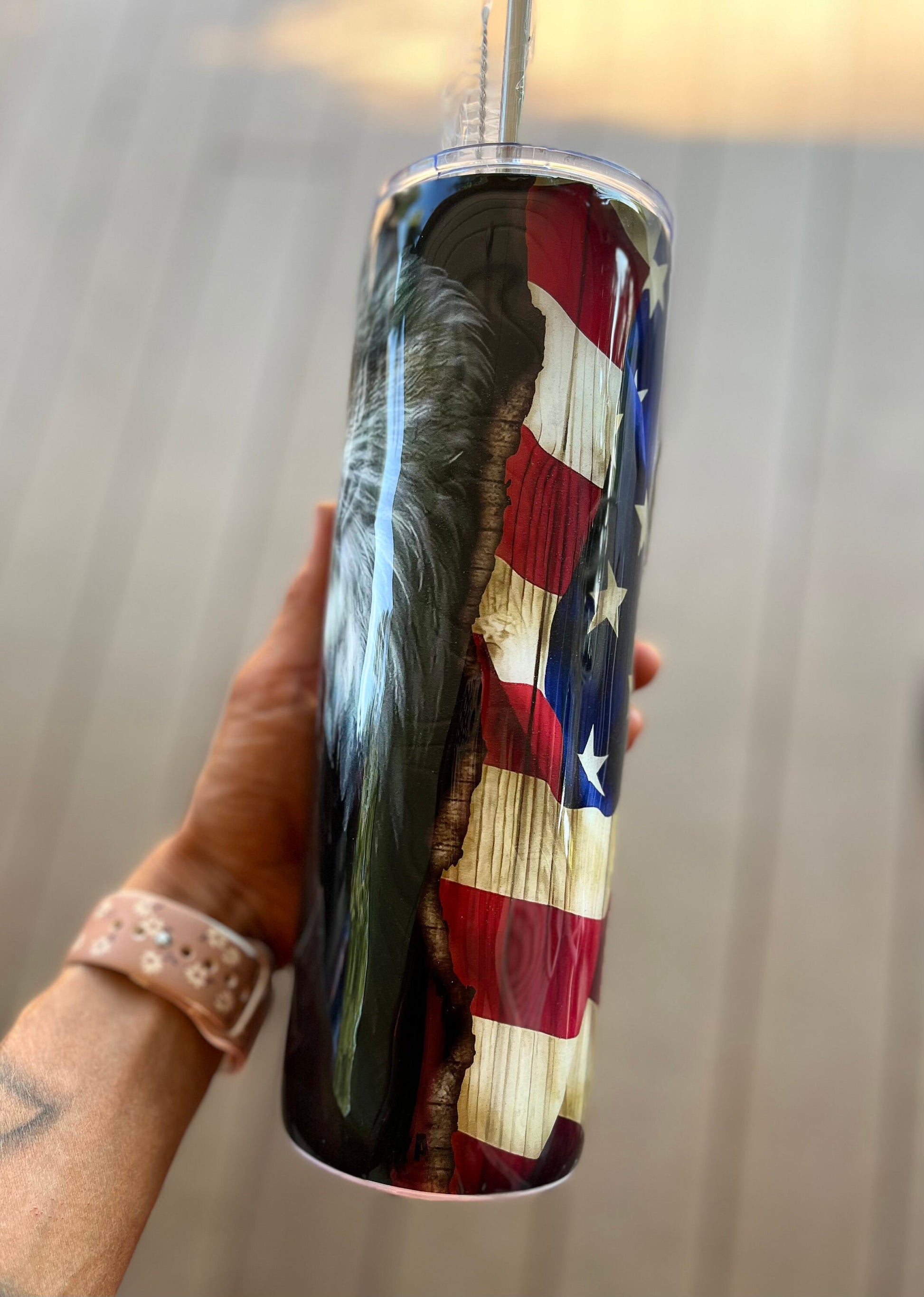 Eagle Tumbler American Flag and Eagle Tumble USA Tumbler Eagles Tumbler Handmade Tumbler Eagle Cup Epoxy Tumbler