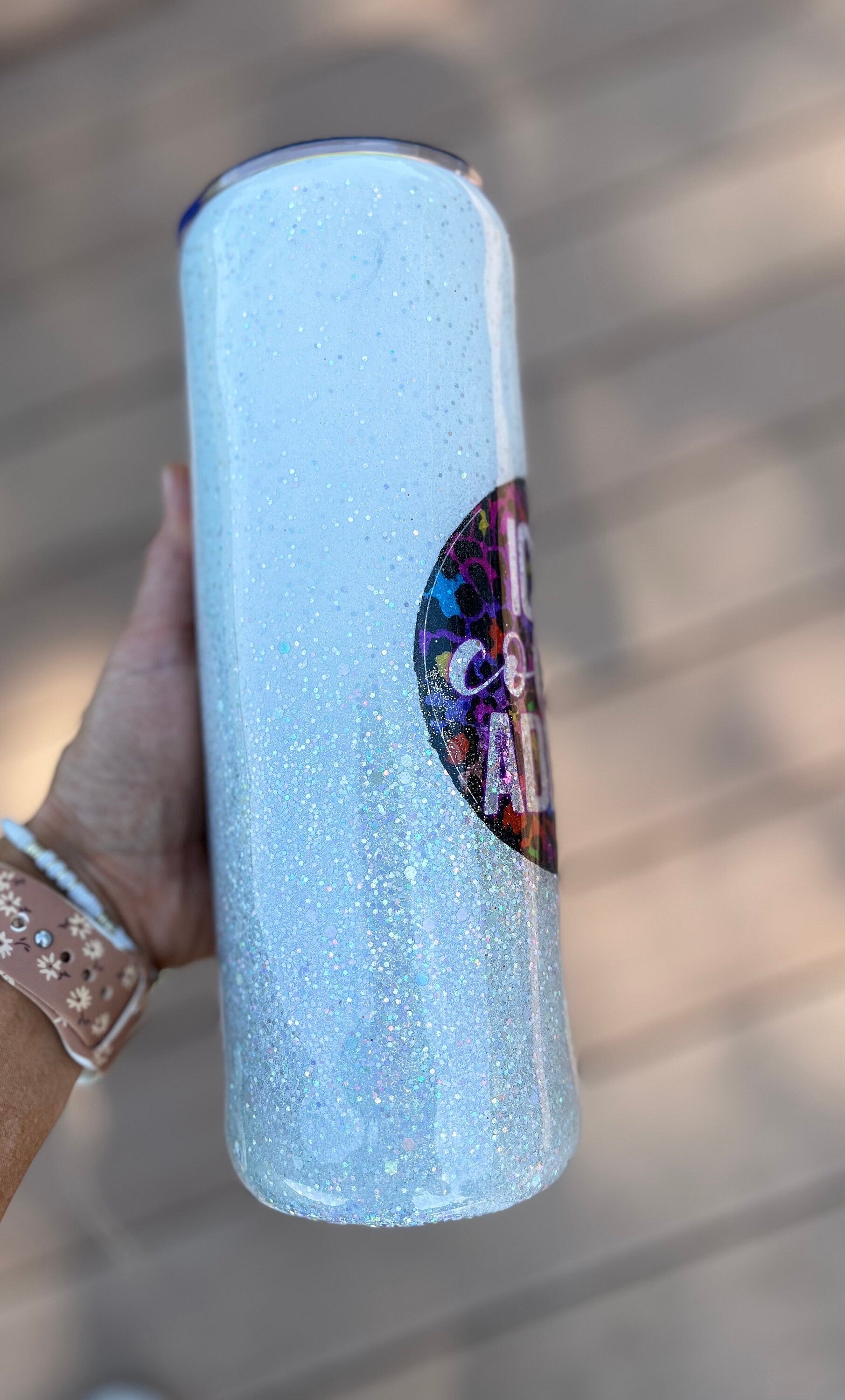 Iced Coffee Addict Tumbler 30oz. Handmade Tumbler Epoxy Coffee Lover Coffee Cup Iced Coffee Cup Coffee Accessories Leopard Print Tumbler