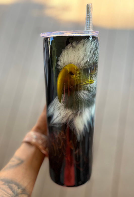 Eagle Tumbler American Flag and Eagle Tumble USA Tumbler Eagles Tumbler Handmade Tumbler Eagle Cup Epoxy Tumbler