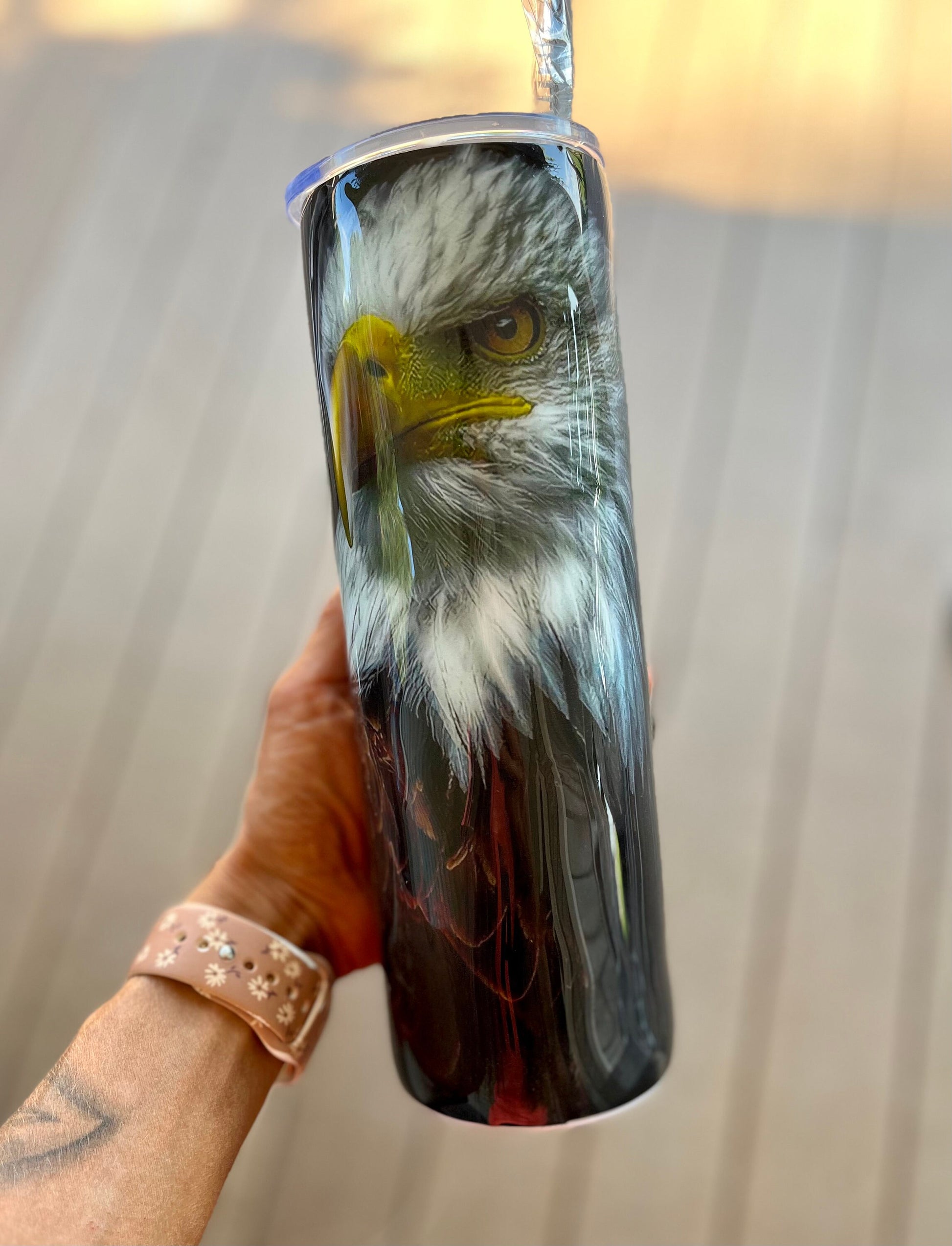 Eagle Tumbler American Flag and Eagle Tumble USA Tumbler Eagles Tumbler Handmade Tumbler Eagle Cup Epoxy Tumbler