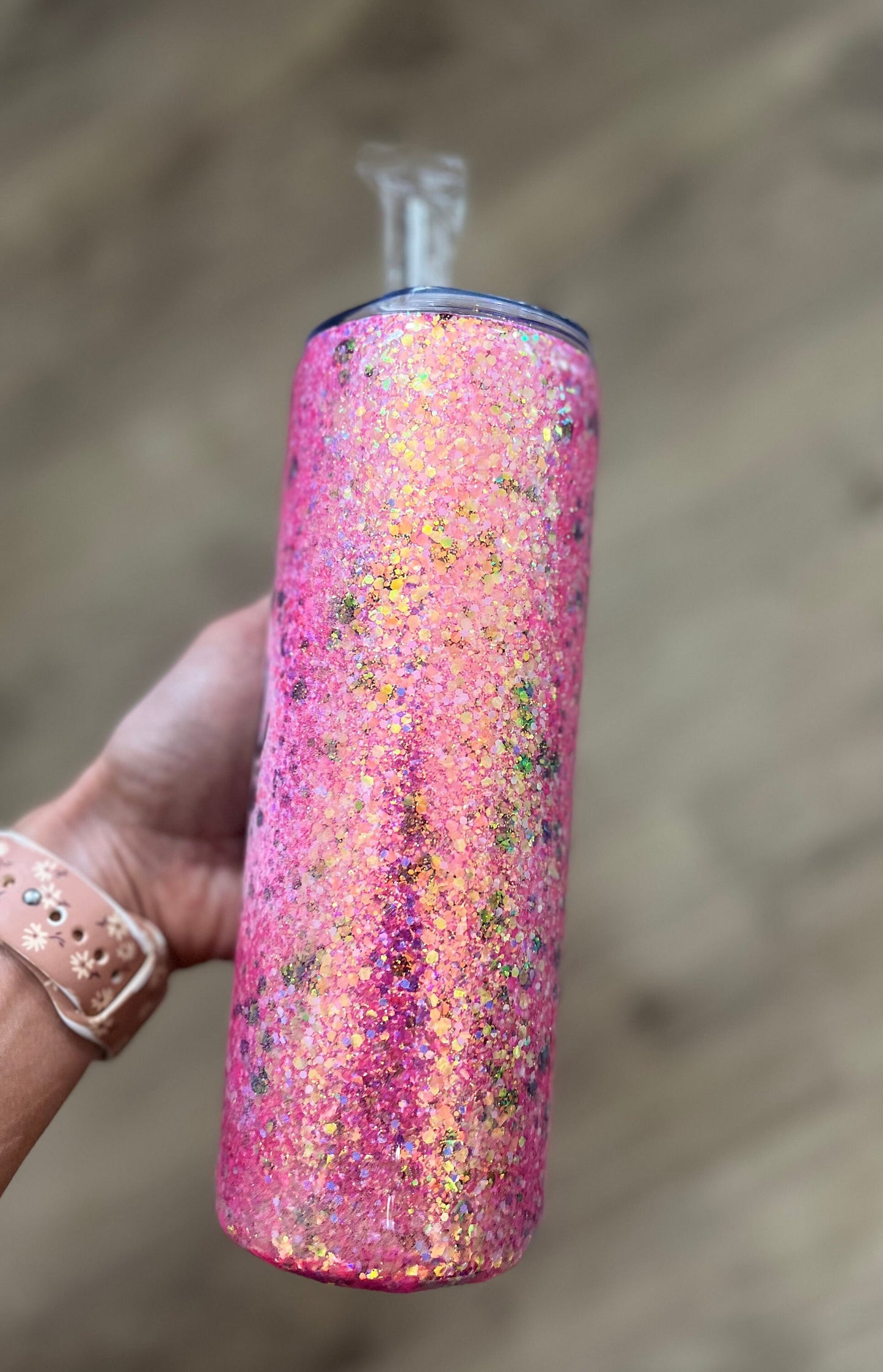 Highly Caffeinated 24/7 Tumbler Pink Handmade Tumbler Epoxy Coffee Lover Coffee Cup Iced Coffee Cup Coffee Accessories Leopard Print Tumbler