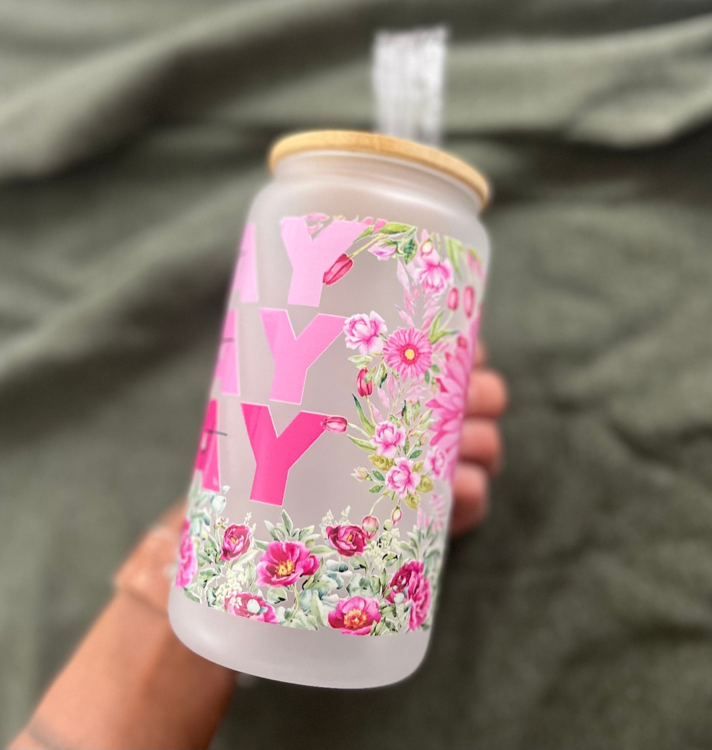 Iced Coffee Cups Glass Cups Glass Coffee Cups Glass Cups with Bamboo Lid Glass Can Tumbler Juice Boba Tea