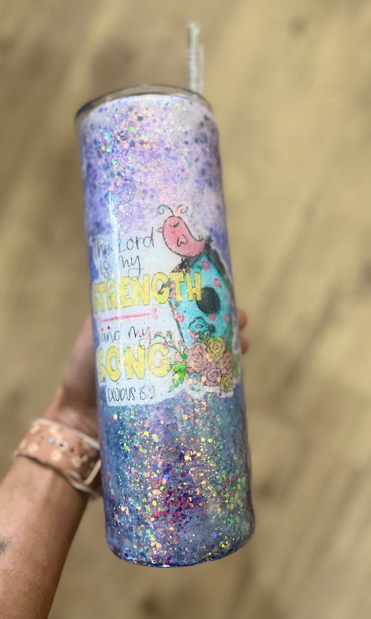 The Joy Of The Lord Is My Strength Tumbler 30oz.  Handmade Tumbler Epoxy Coffee Lover Coffee Cup Iced Coffee Cup Coffee Gifts Coffee Decor