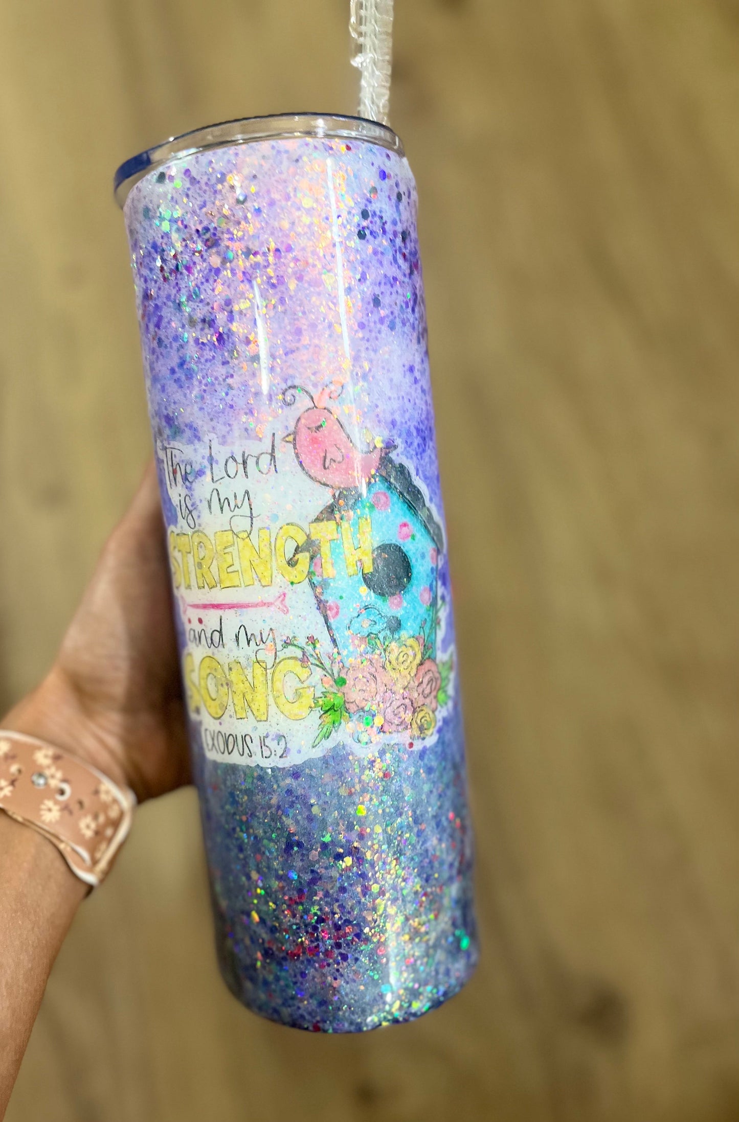 The Joy Of The Lord Is My Strength Tumbler 30oz.  Handmade Tumbler Epoxy Coffee Lover Coffee Cup Iced Coffee Cup Coffee Gifts Coffee Decor