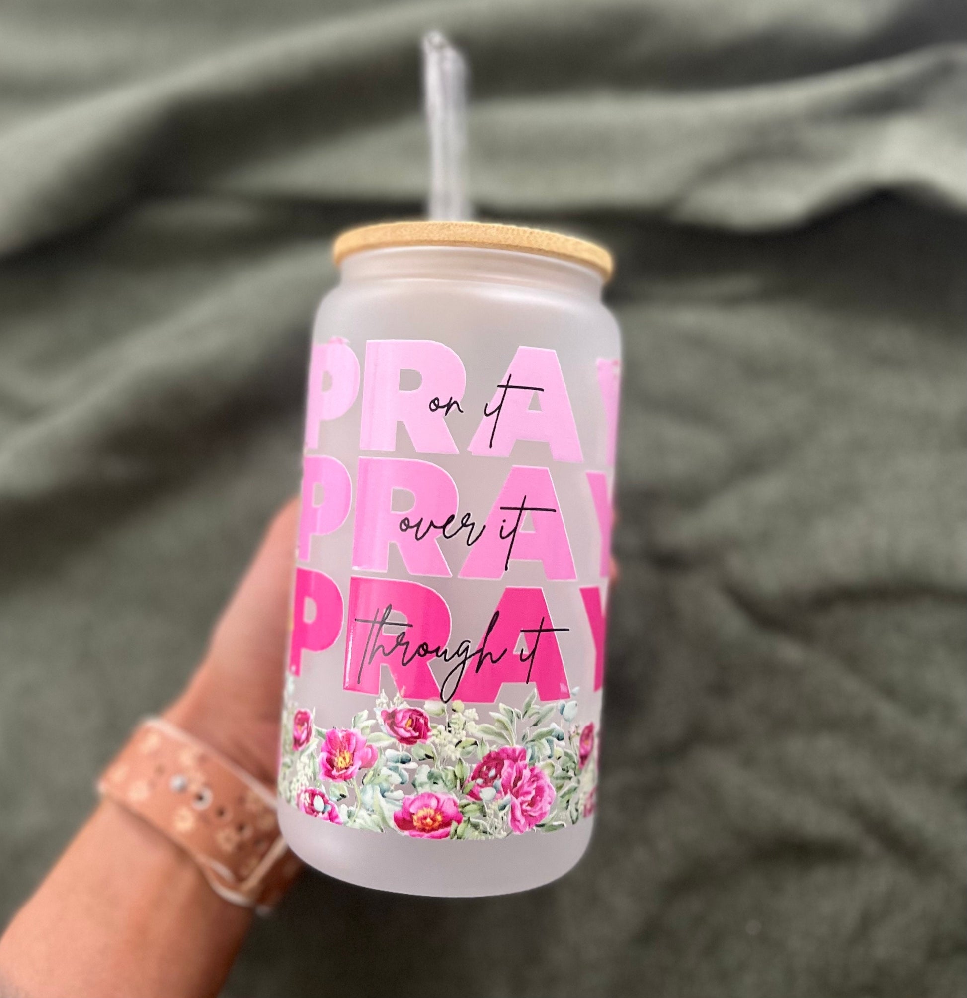 Iced Coffee Cups Glass Cups Glass Coffee Cups Glass Cups with Bamboo Lid Glass Can Tumbler Juice Boba Tea