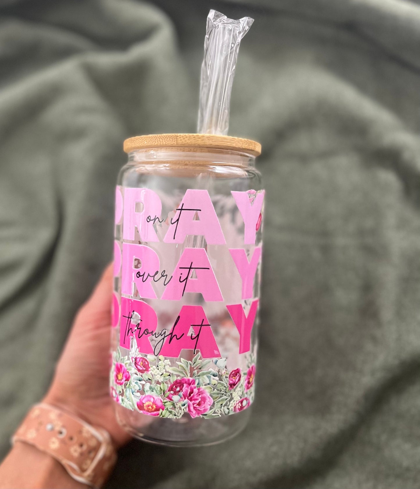 Iced Coffee Cups Glass Cups Glass Coffee Cups Glass Cups with Bamboo Lid Glass Can Tumbler Juice Boba Tea