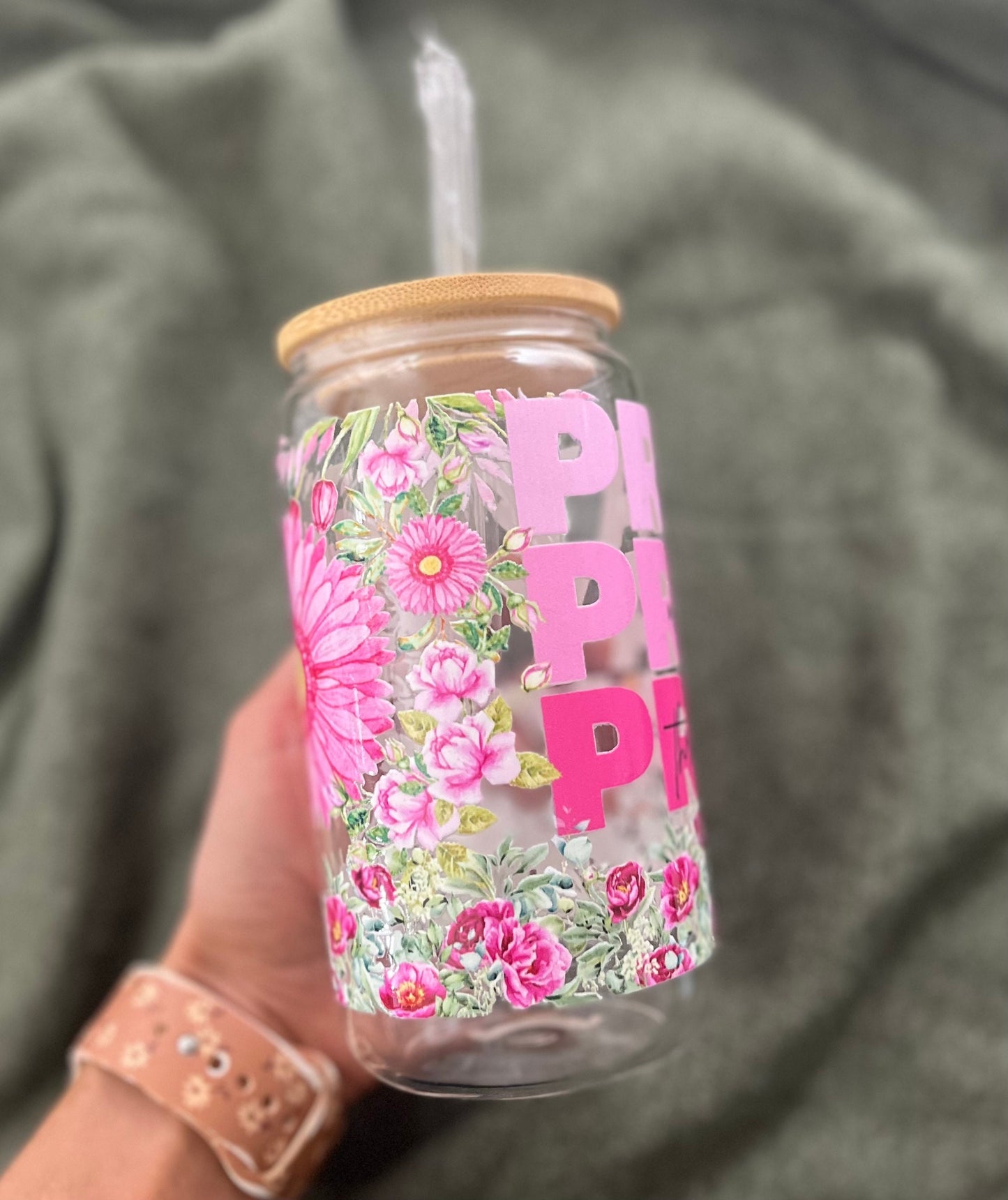 Iced Coffee Cups Glass Cups Glass Coffee Cups Glass Cups with Bamboo Lid Glass Can Tumbler Juice Boba Tea