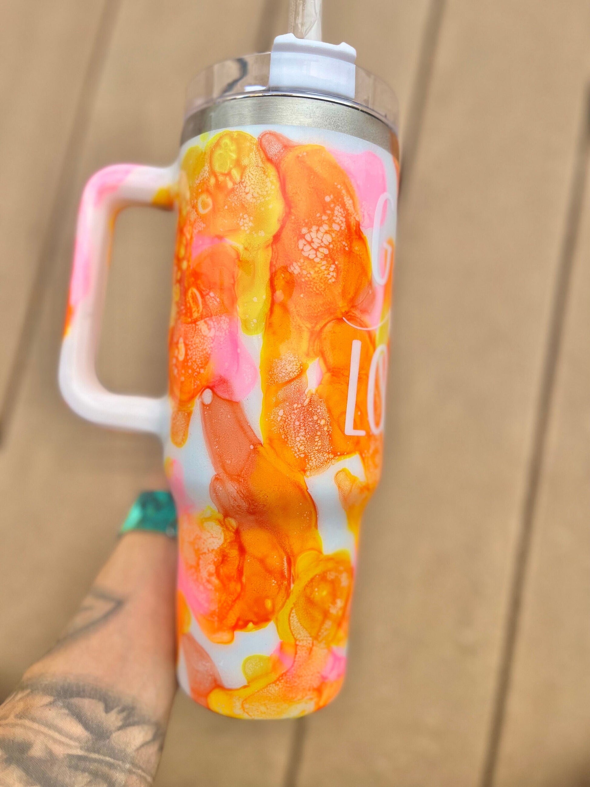 God Is Love 40oz Tumbler With Handle Tumbler 40oz Epoxy Tumblers Scripture Gifts Christian Gifts Bible Verse Cups Cup with Handle