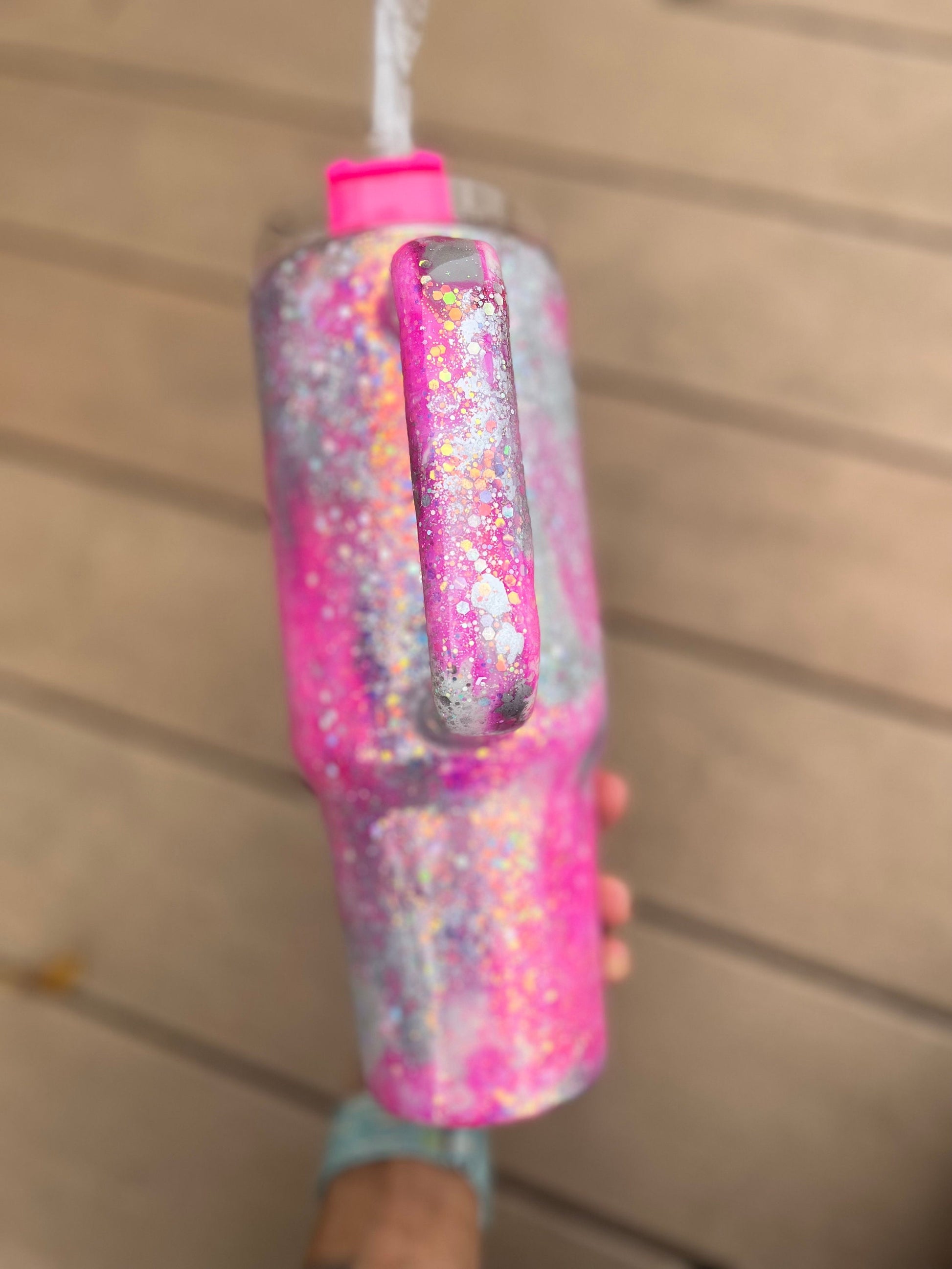 Grandma rhinestone Tumbler rhinestones glass rhinestones Tumbler with Handle cup with handle mamaws house Pink Glitter Tumbler With Handle